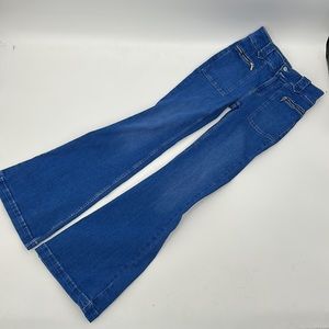Free People Vintage 70s Inspired Blue Denim Flare Jeans / We The Free size 26